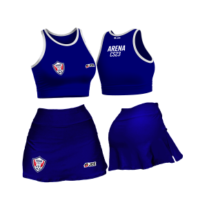 CS23 - Kit Top + Short-Saia Arena CS23 Azul Treino