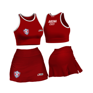 CS23 - Kit Top + Short-Saia Arena CS23 Vermelho Treino