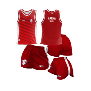 CS23 - Kit Regata + Short Esportivo Arena CS23 Vermelho Treino